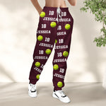 Softball Custom Name, Number - Personalized Sweatpants - Lounge Pants With Pockets, Custom Pajama Pants, Jogger Sweatpants, Gift For Her