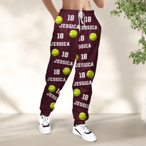 Softball Custom Name, Number - Personalized Sweatpants