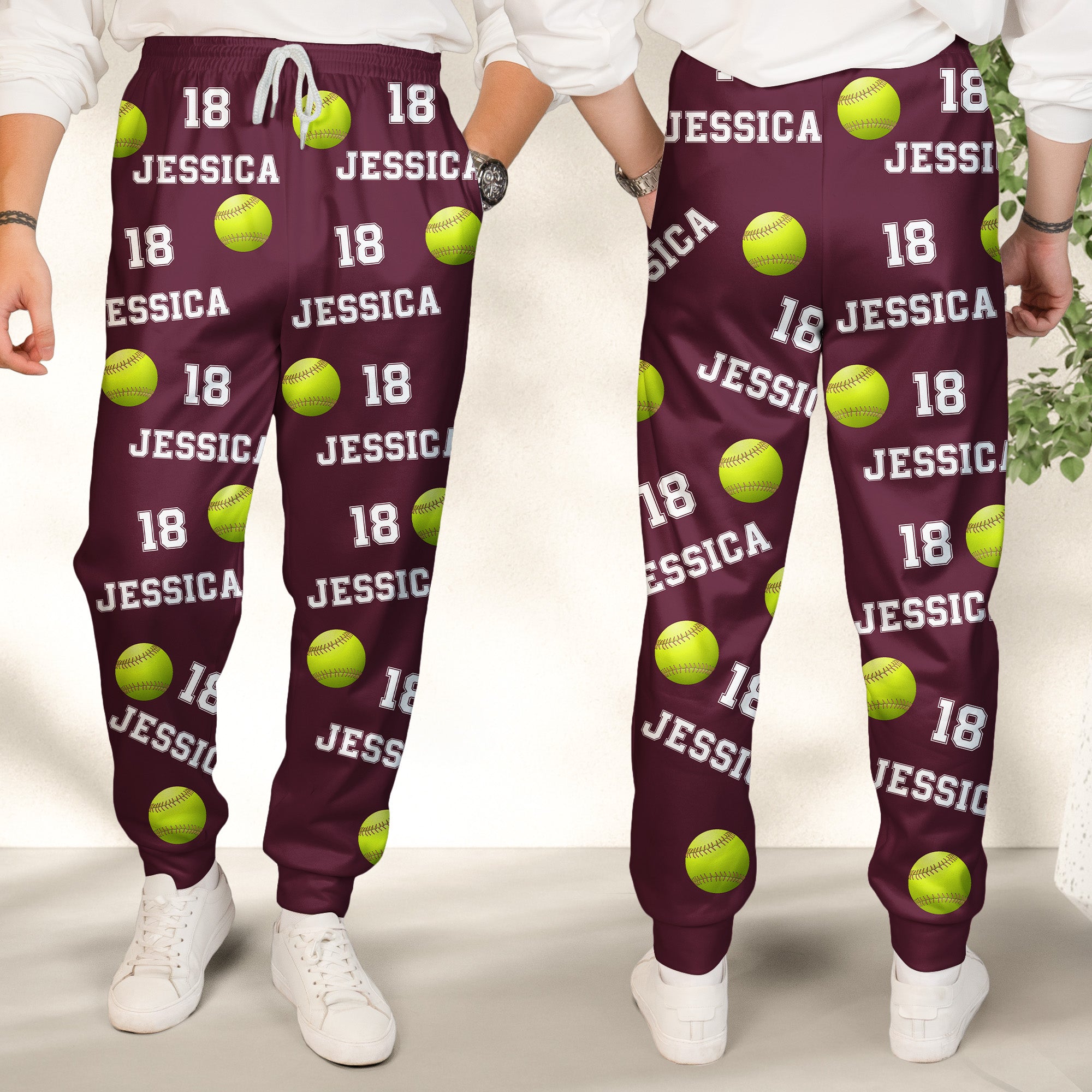 Softball Custom Name, Number - Personalized Sweatpants