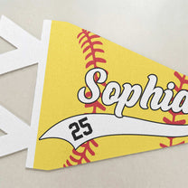 Softball Player Custom Name And Number - Personalized Pennant