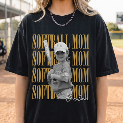Softball Mom Custom Photo - Personalized Shirt