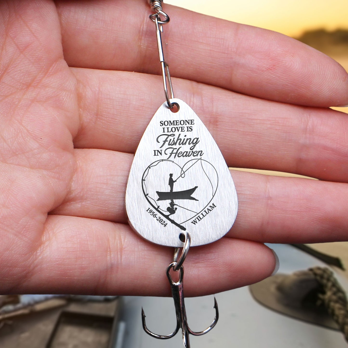 Someone I Love Is Fishing In Heaven - Personalized Fishing Lure Keychain