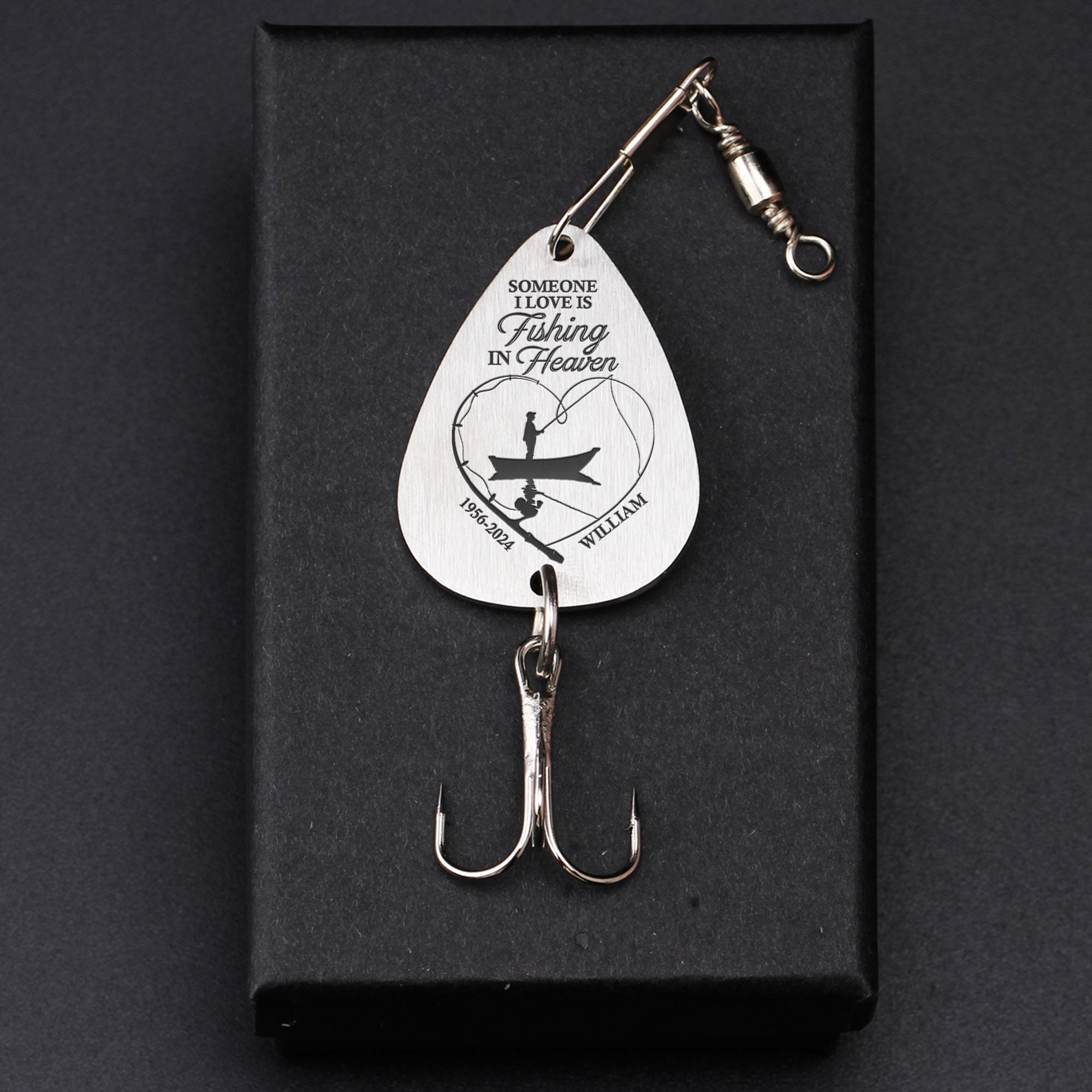 Someone I Love Is Fishing In Heaven - Personalized Fishing Lure Keychain
