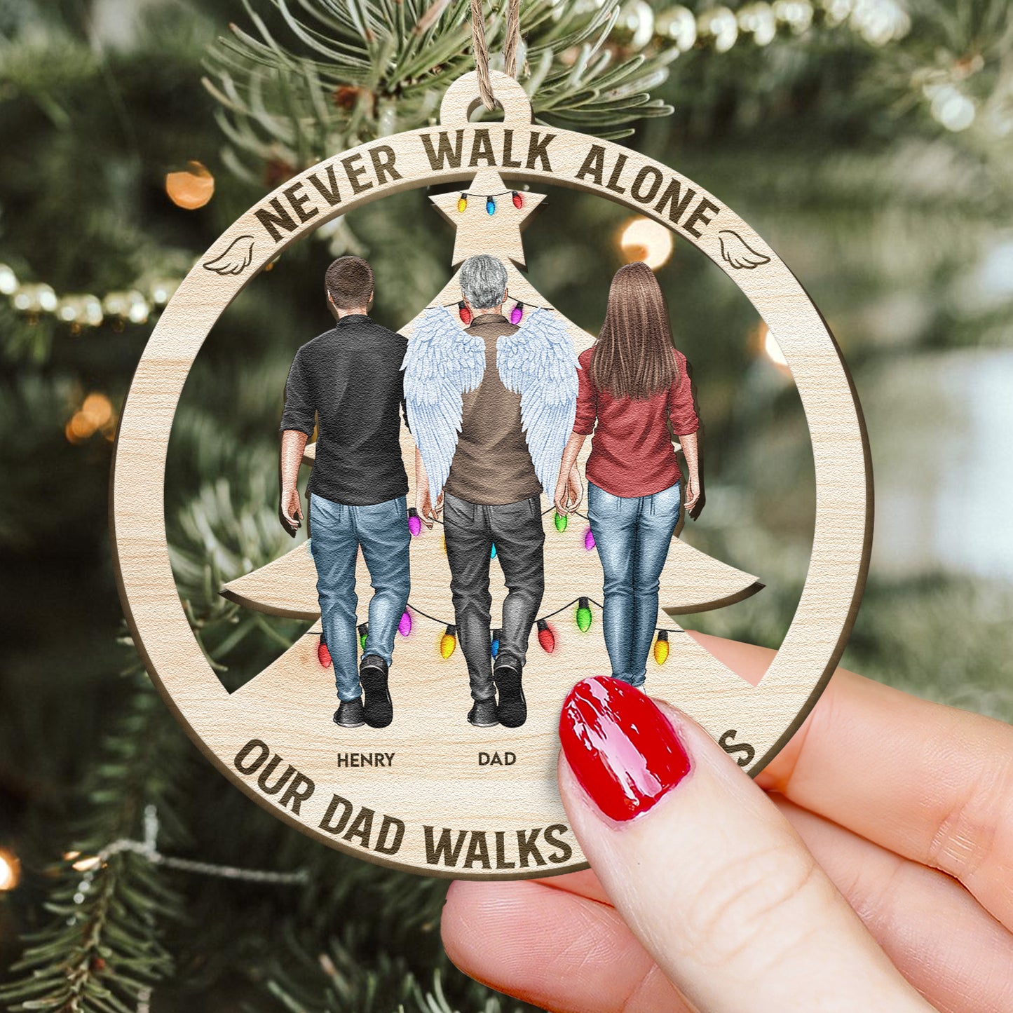 Someone Walks With Me - Personalized Wooden Ornament