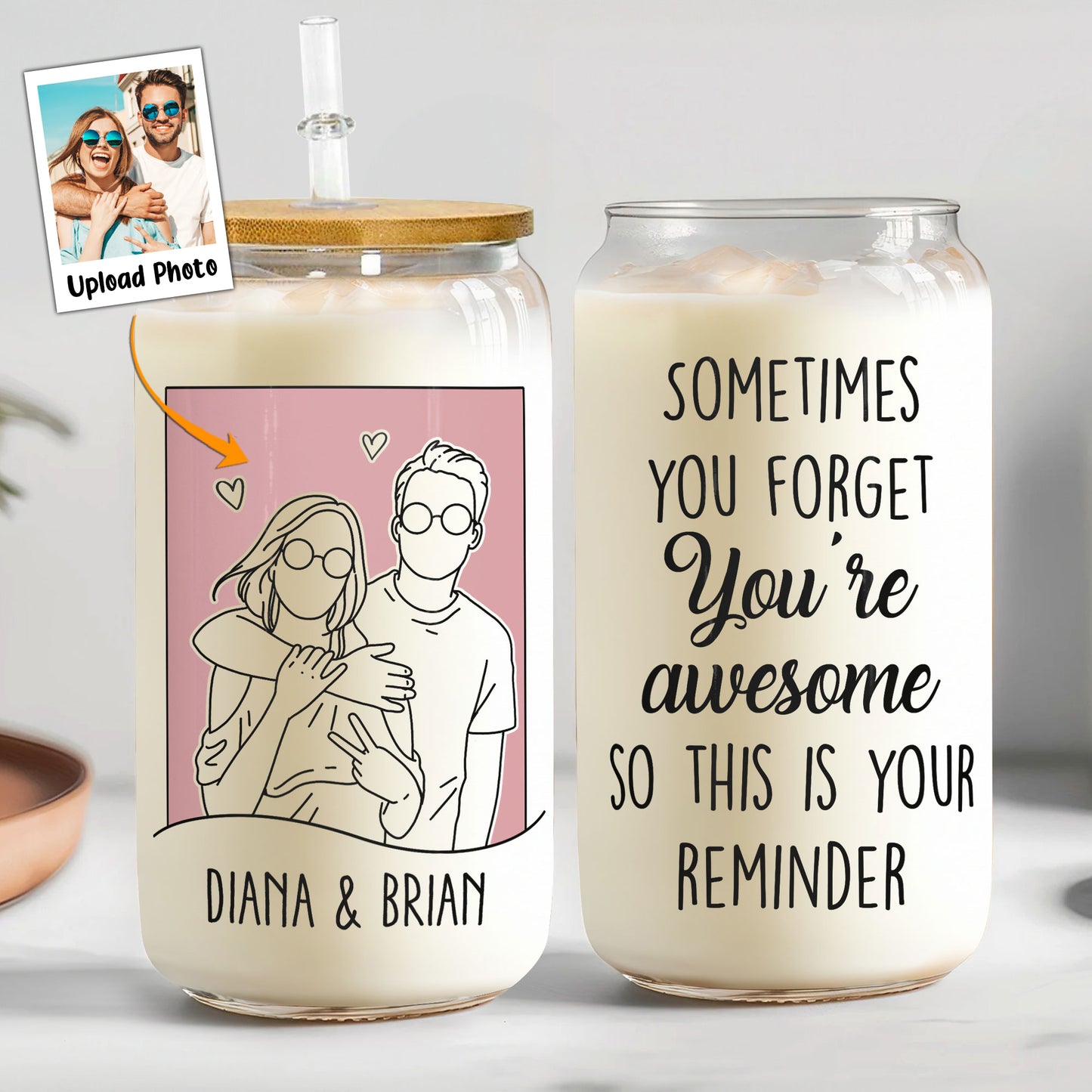 Sometimes You Forget You're Awesome Gift For Her - Personalized Clear Glass Cup