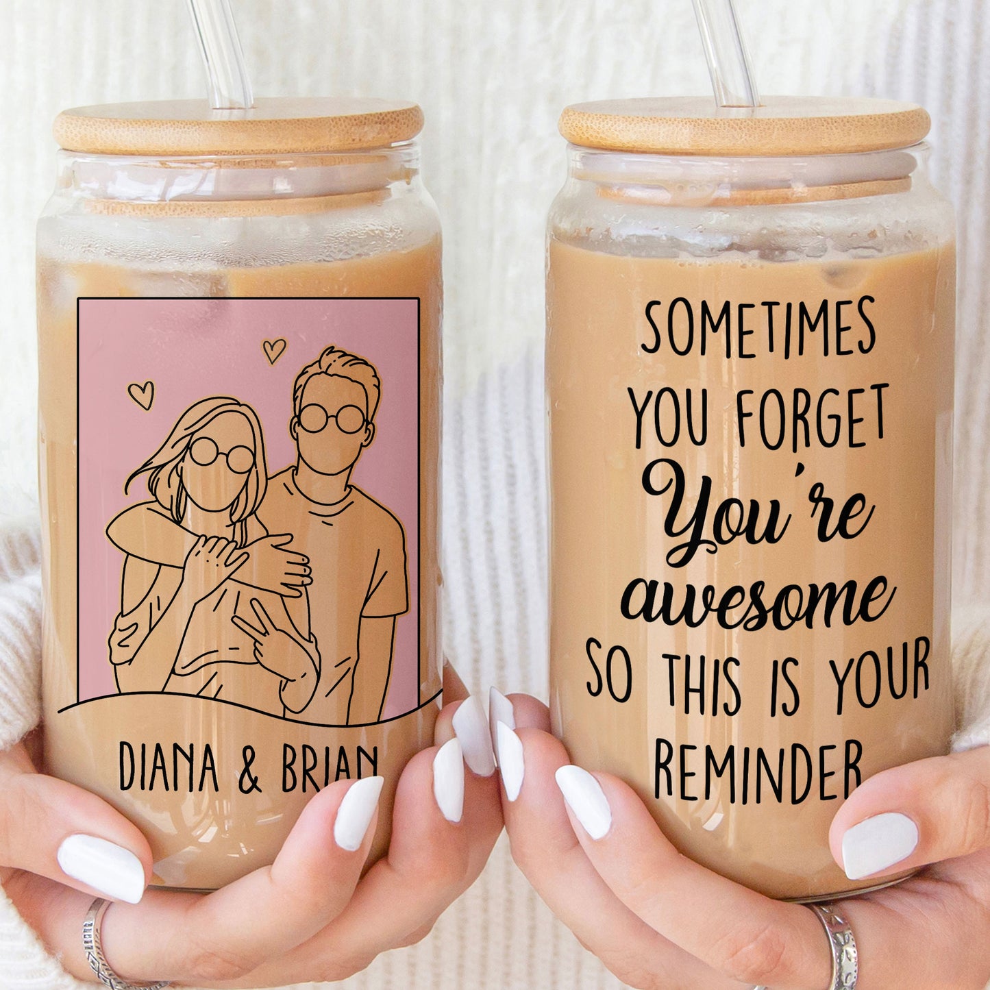 Sometimes You Forget You're Awesome Gift For Her - Personalized Clear Glass Cup