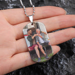 Son You Mean The World For Me - Personalized Photo Dog Tag Necklace