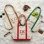 Sorority Greek Letters Monogram - Personalized Tote Bag