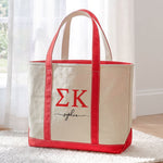 Sorority Greek Letters Monogram - Personalized Tote Bag