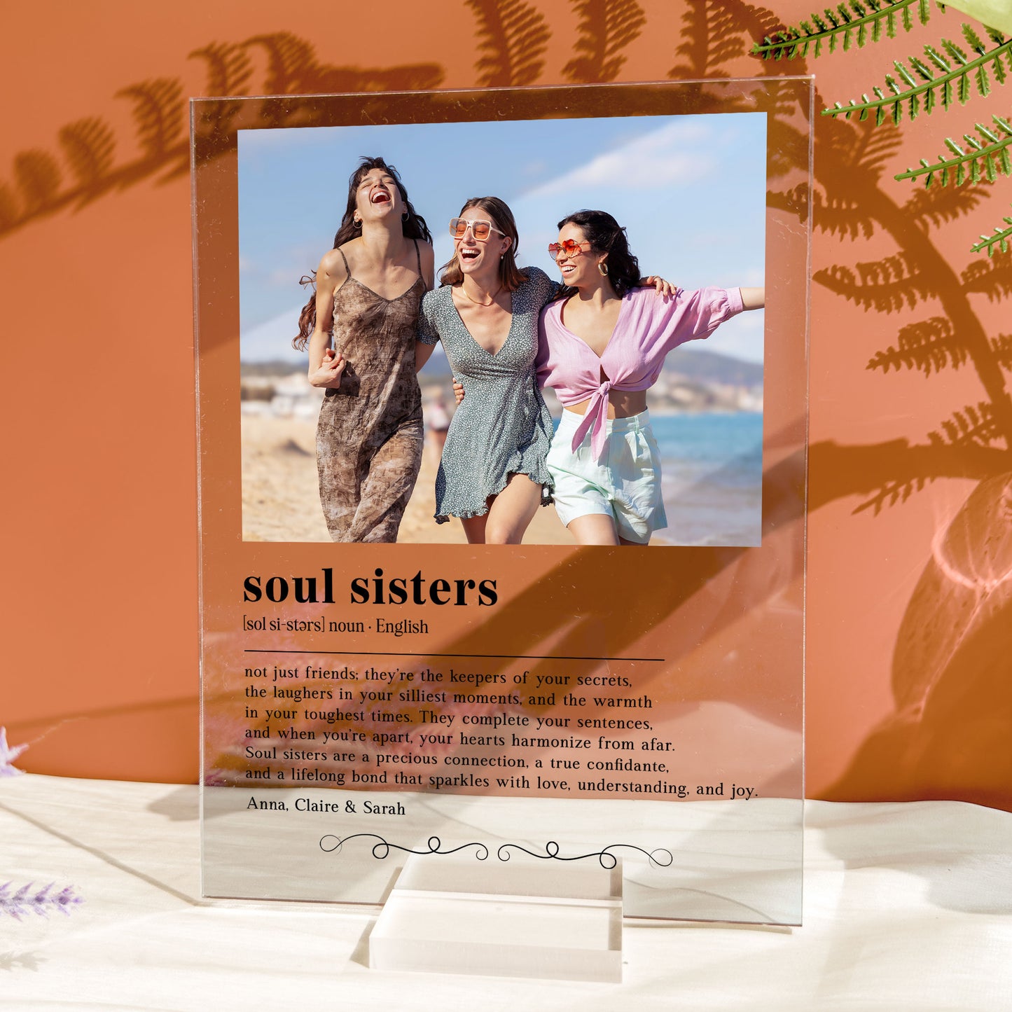 Soul Sister Definition Friendship Gift - Personalized Acrylic Photo Plaque