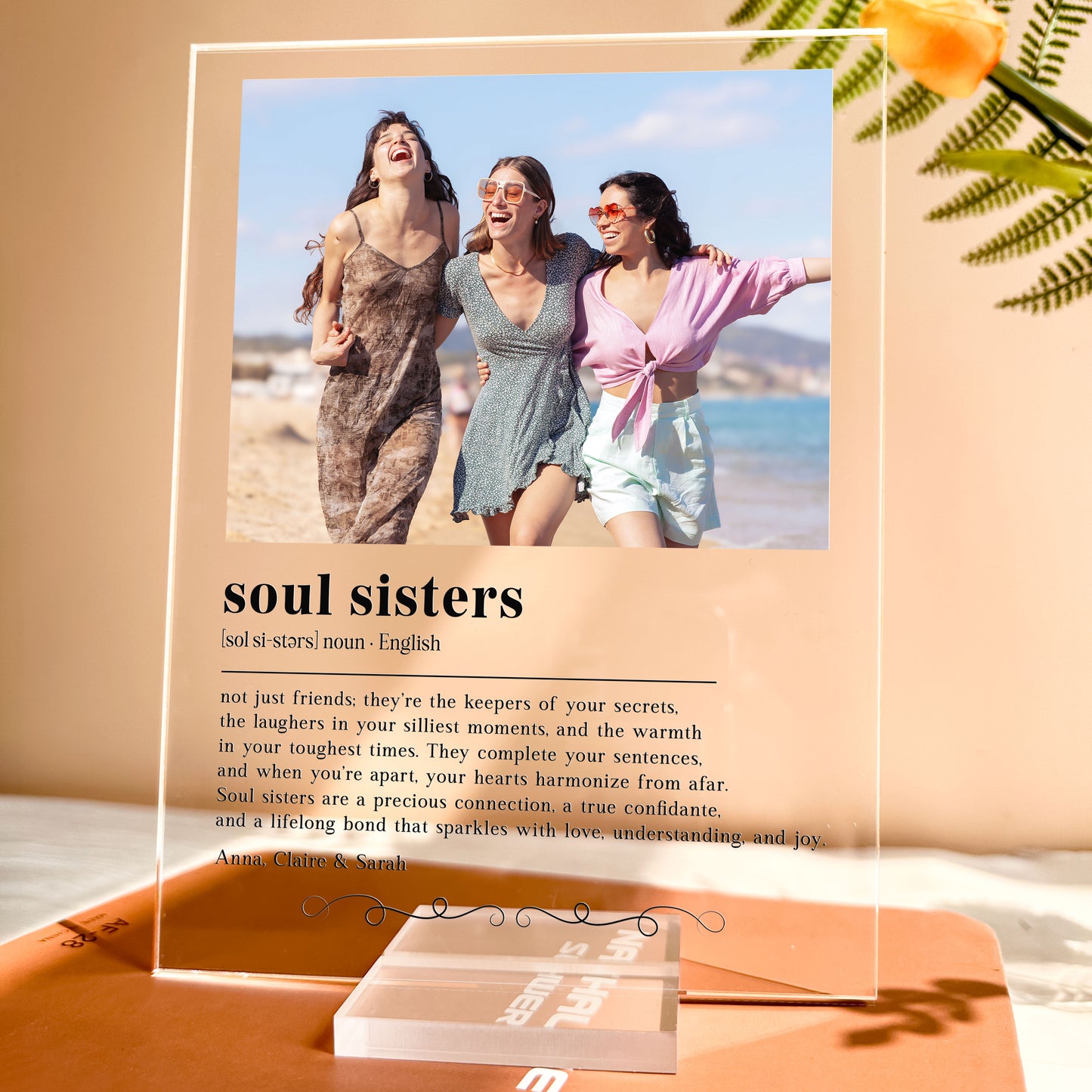 Soul Sister Definition Friendship Gift - Personalized Acrylic Photo Plaque