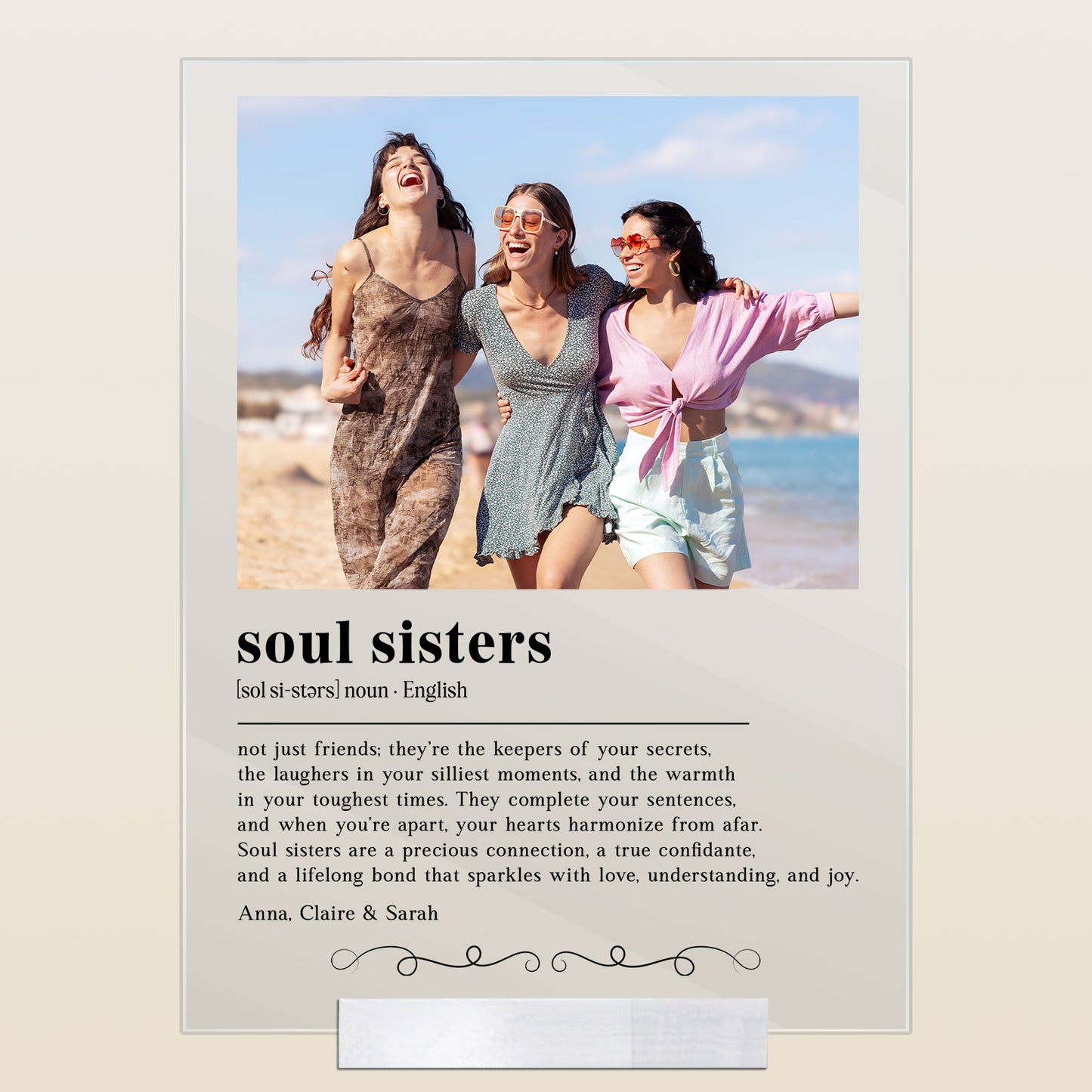 Soul Sister Definition Friendship Gift - Personalized Acrylic Photo Plaque