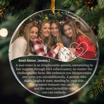 Soul Sister Definition, Bestie Definition - Friendship Gift - Personalized Acrylic Photo Ornament