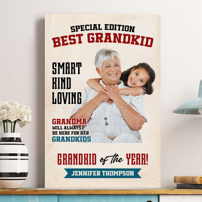 Special Edition Best Grandkid - Personalized Photo Poster