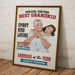Special Edition Best Grandkid - Personalized Photo Poster