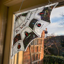 Spider Family Stained Glass - Personalized Window Corner Suncatcher
