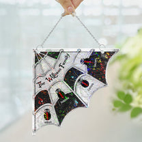Spider Family Stained Glass - Personalized Window Corner Suncatcher