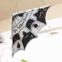 Spider Family Stained Glass - Personalized Window Corner Suncatcher