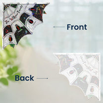 Spider Family Stained Glass - Personalized Window Corner Suncatcher