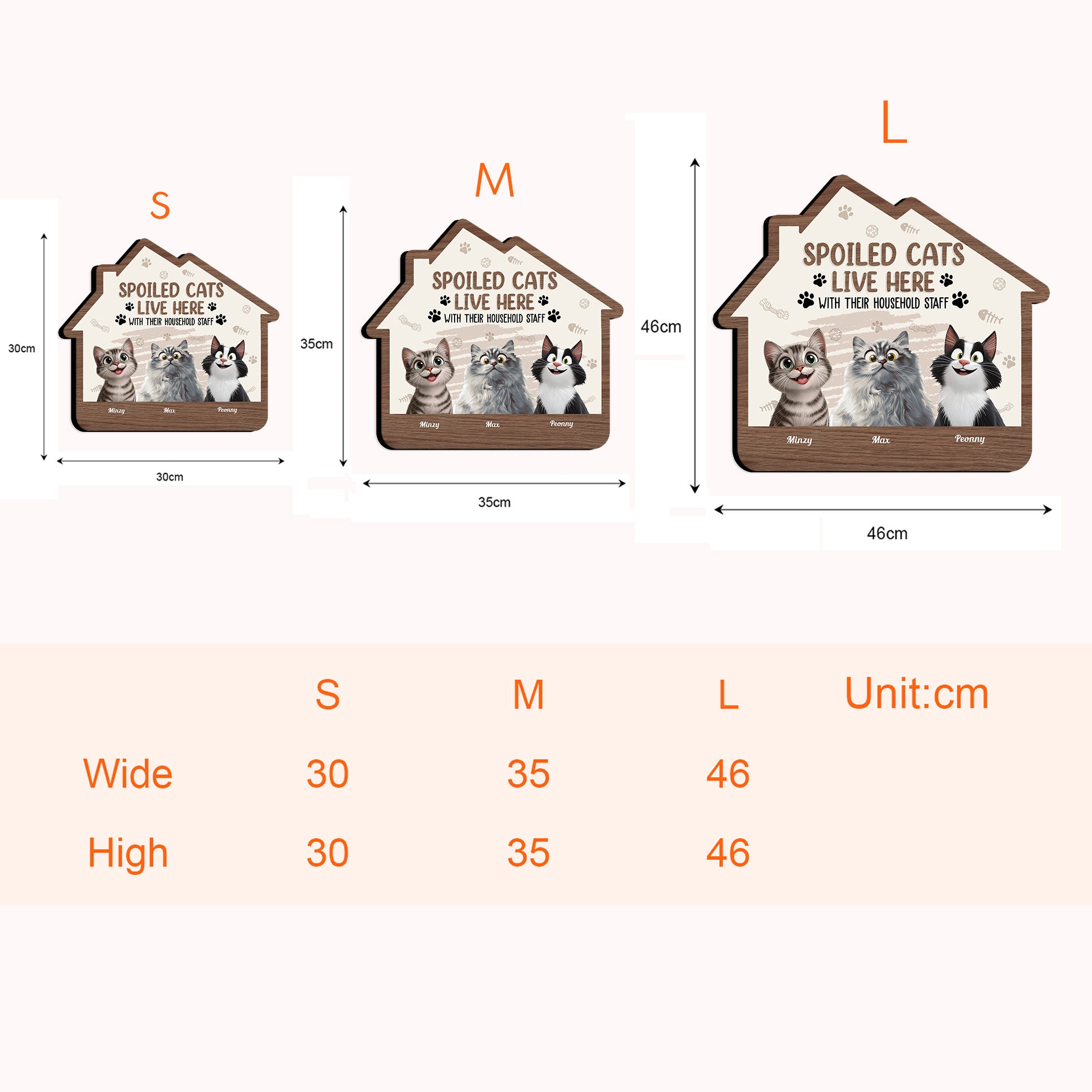 Spoiled Cats Live Here With Their Household Staff - Personalized Wood Sign