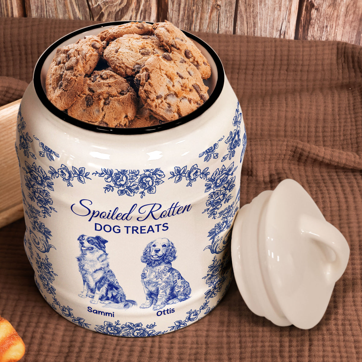 Spoiled Rotten Dog Treats Floral Toile De Jouy Chinoiserie ...