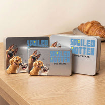 Spoiled Rotten Dog Treats Peeking Pets - Personalized Cookie Tin Box