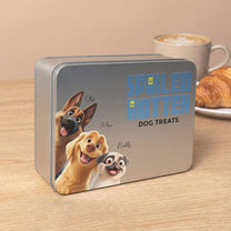 Spoiled Rotten Dog Treats Peeking Pets - Personalized Cookie Tin Box