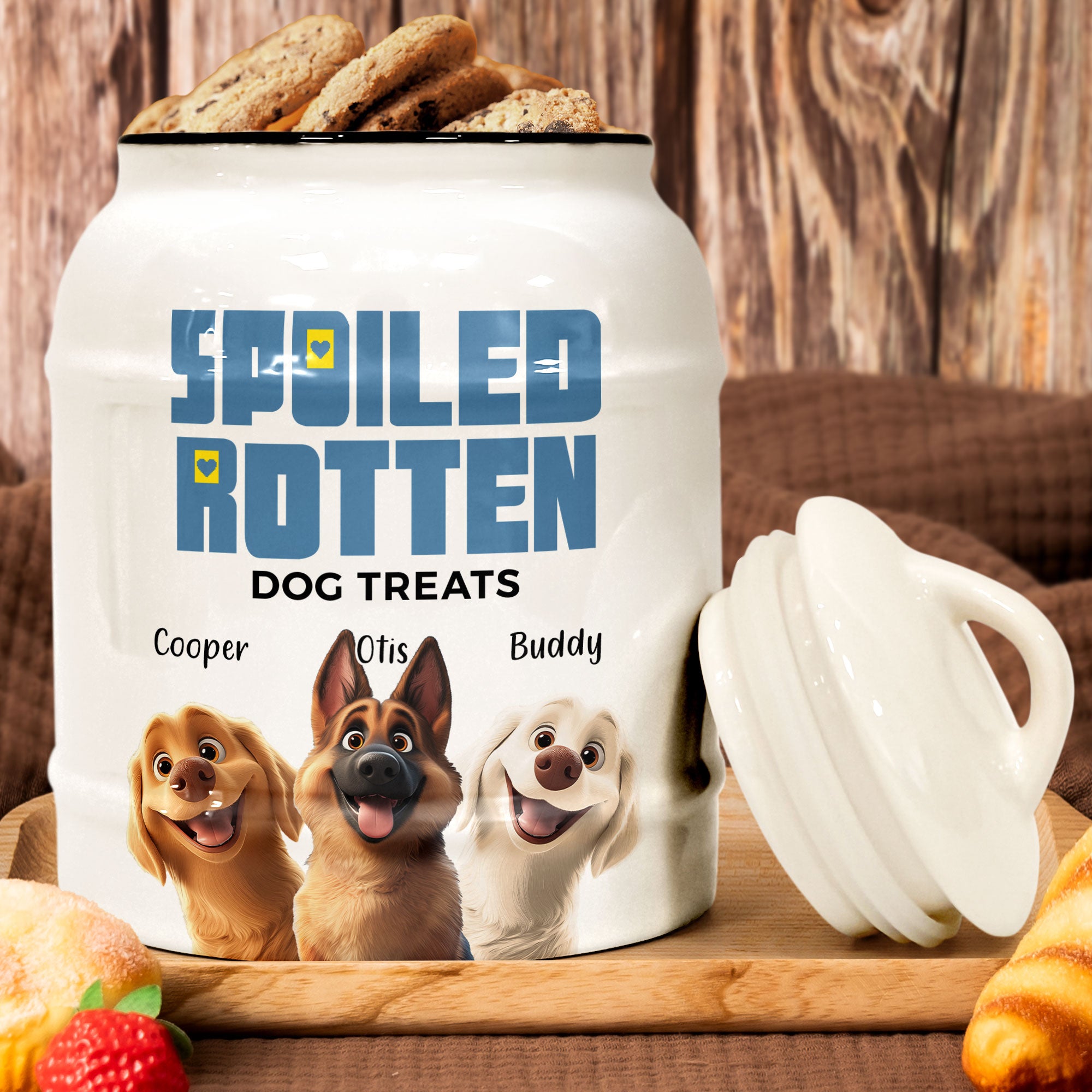 Spoiled Rotten Dog Treats - Personalized Cookie Jar