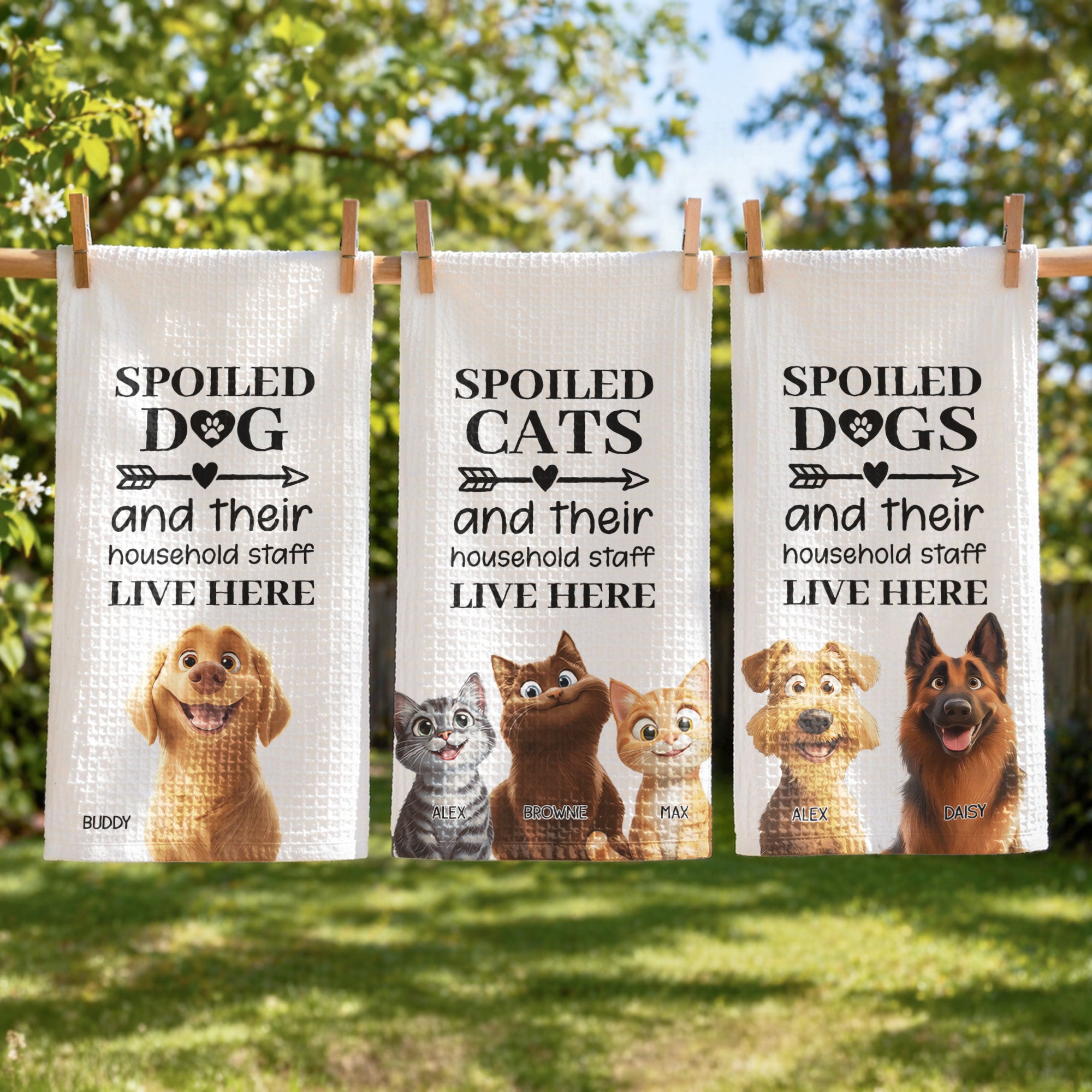 Spoiled-Dog-And-Their-Household-Staff-Live-Here-Personalized-Kitchen-Towel-2
