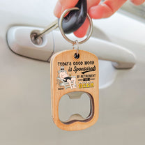 Sponsored By Retirement And Beer - Personalized Bottle Opener Keychain