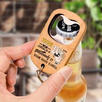 Sponsored By Retirement And Beer - Personalized Bottle Opener Keychain