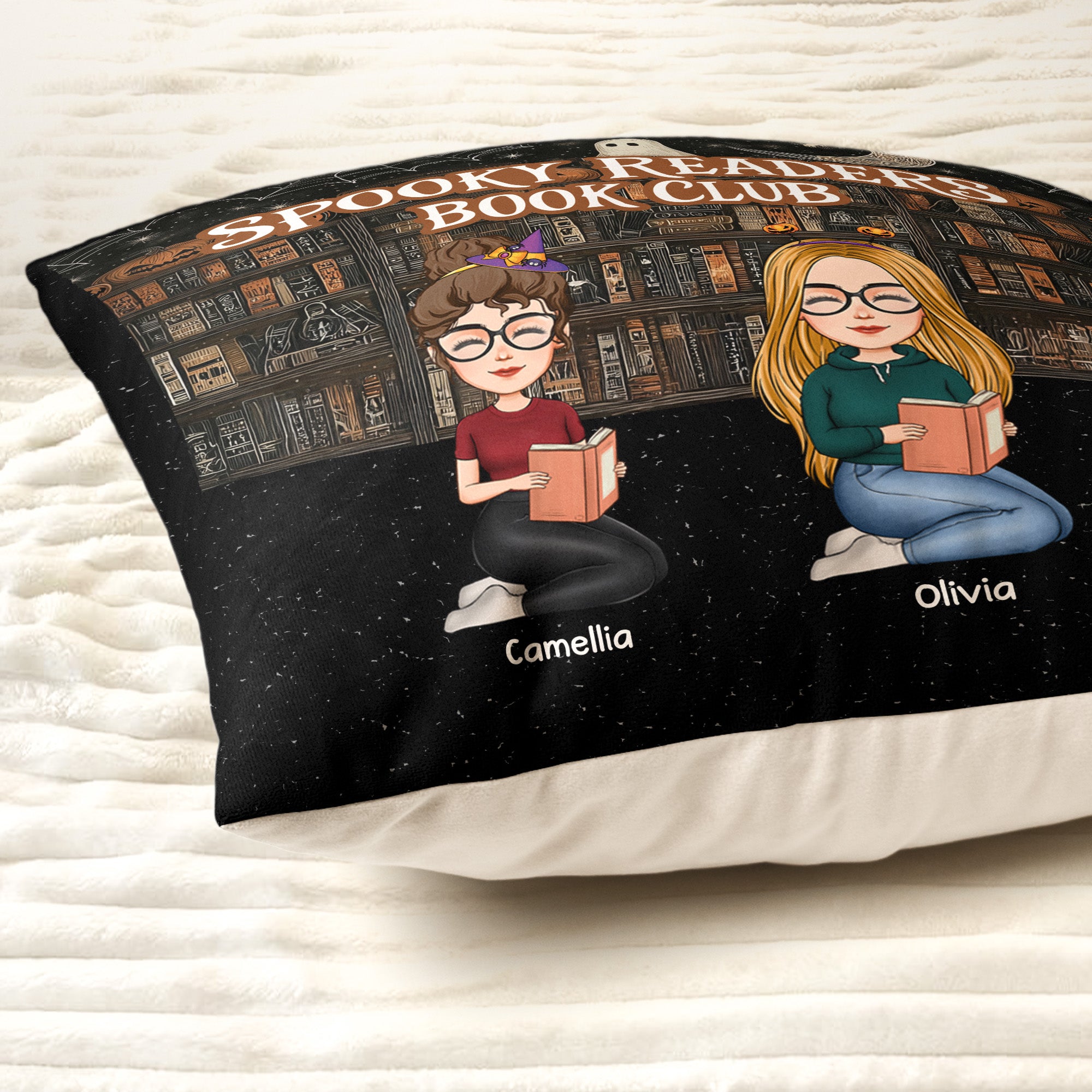 Spooky Book Club - Personalized Pillow (Insert Included)