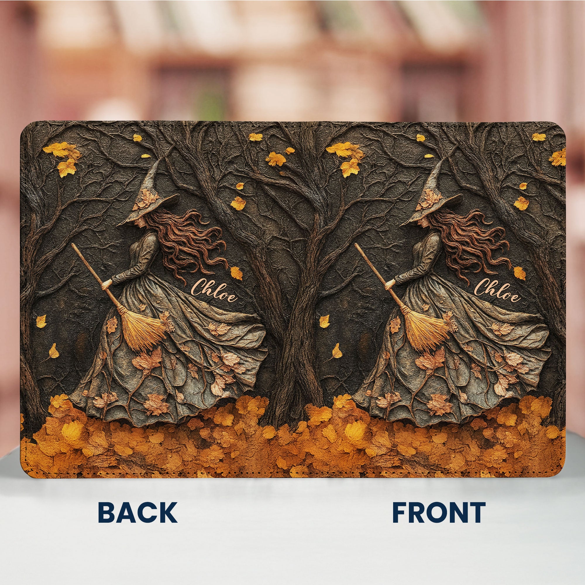 Spooky Witch Art Print - Personalized Kindle Paperwhite Case With Stand