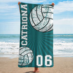 Sport Custom Name, Number - Personalized Quick-Dry Beach Towel
