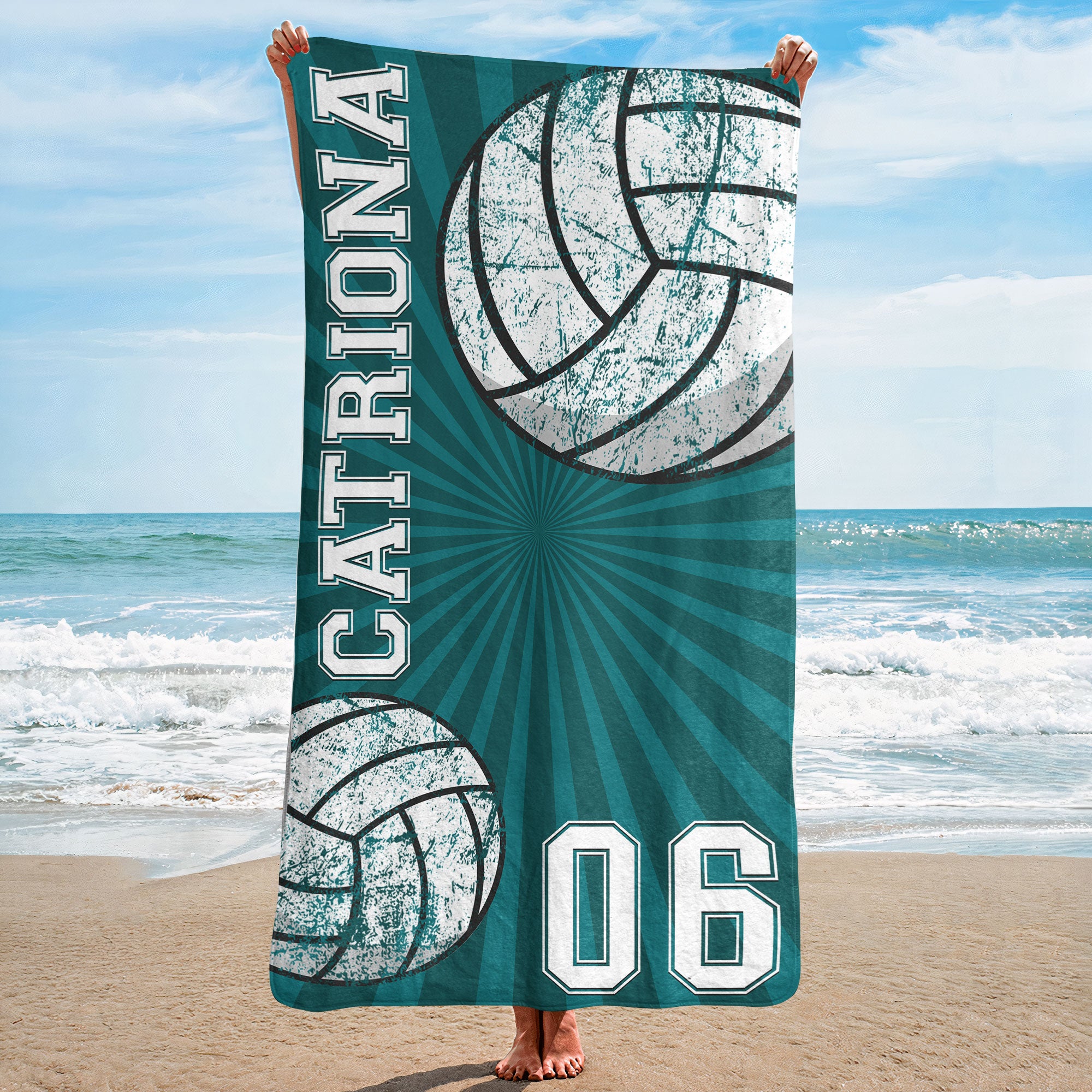 Sport Custom Name, Number - Personalized Quick-Dry Beach Towel