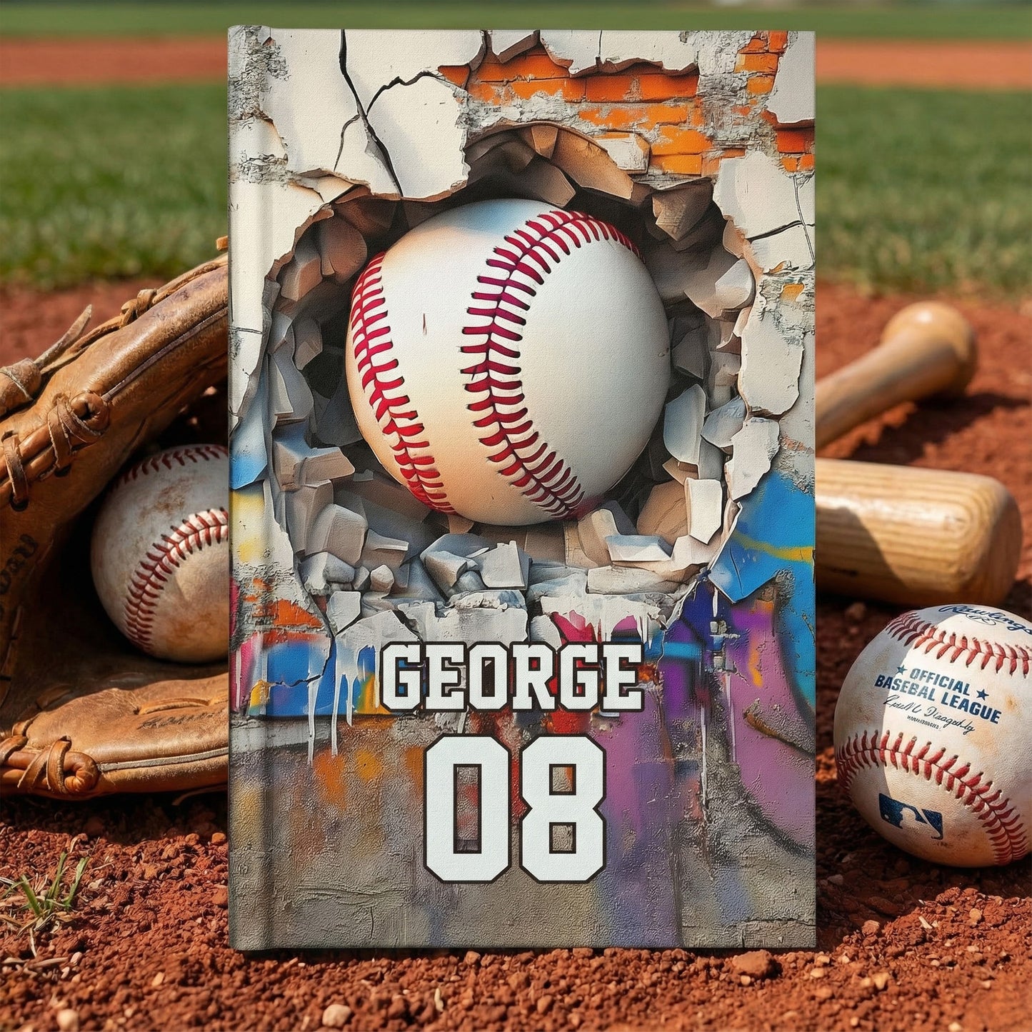 Sport Gifts For Players, Coaching, Team - Basketball, Baseball, Football, Soccer - Personalized Hardcover Journal