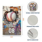 Sport Gifts For Players, Coaching, Team - Basketball, Baseball, Football, Soccer - Personalized Hardcover Journal