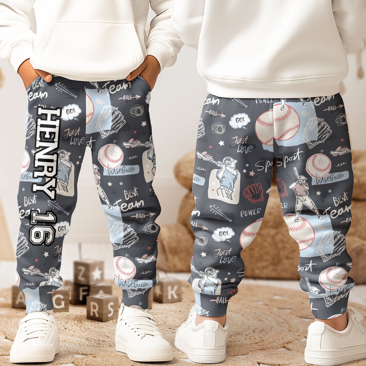 Sport Gifts For Son, Daughter Player Basketball, Baseball - Personalized Sweatpants