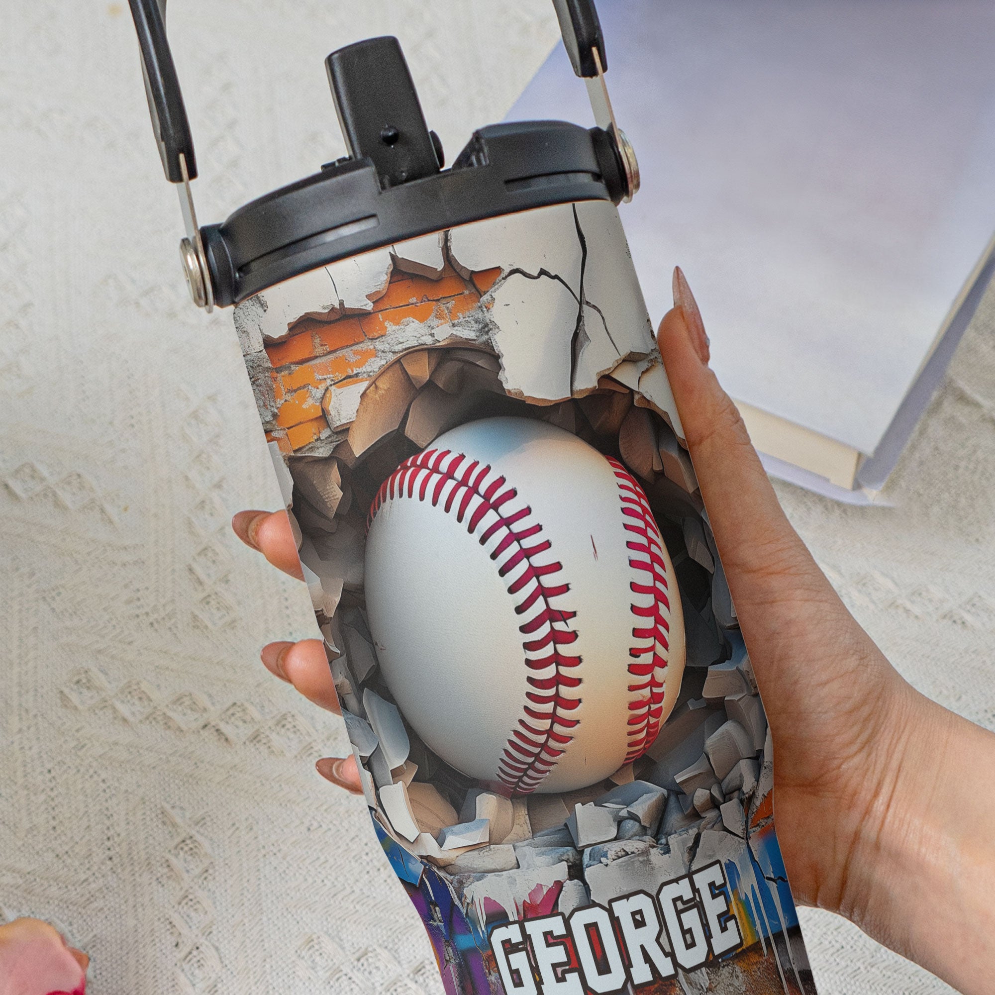Sport Gifts For Son, Daughter Player - Basketball, Baseball, Football - Personalized 30oz Tumbler With Handle