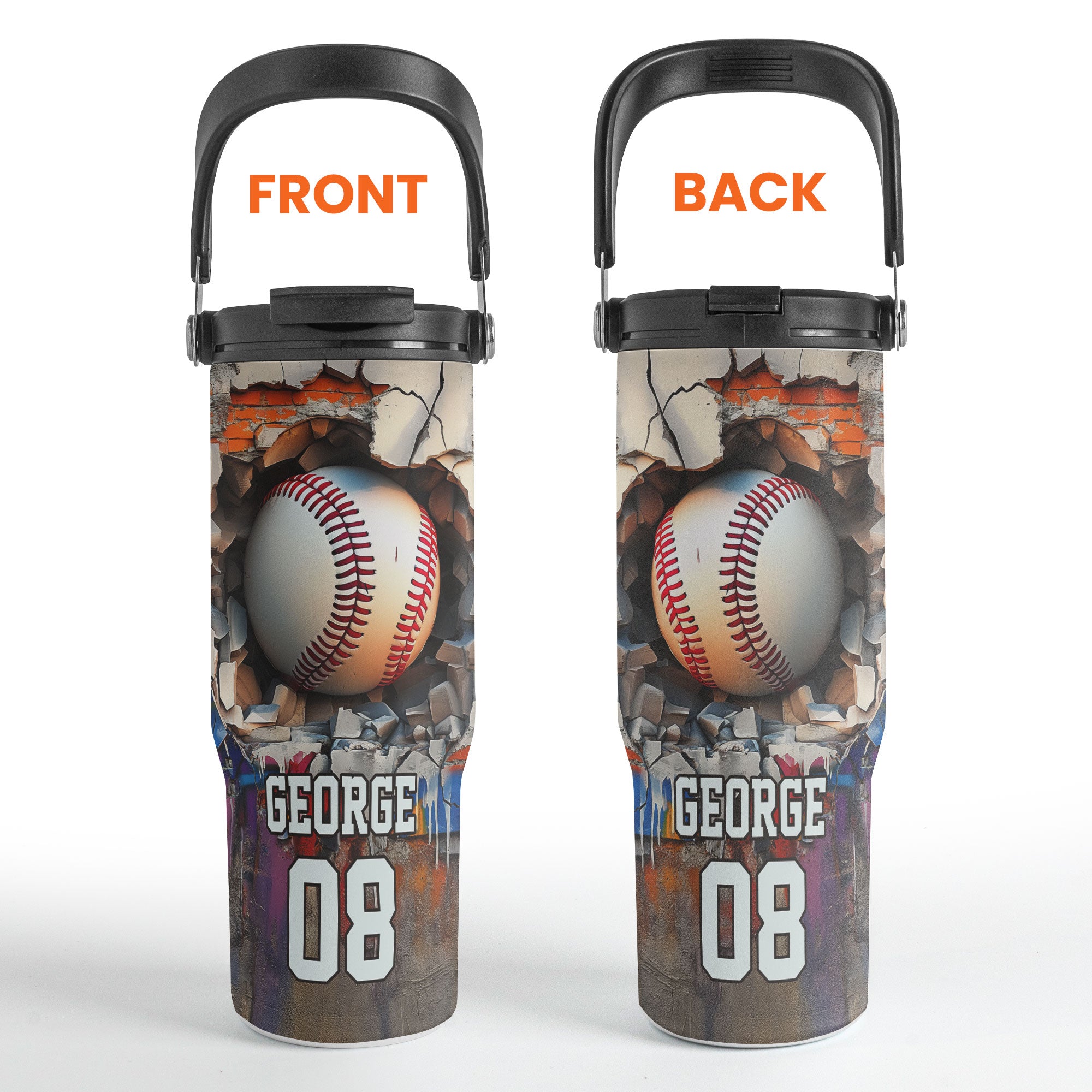 Sport Gifts For Son, Daughter Player - Basketball, Baseball, Football - Personalized 30oz Tumbler With Handle