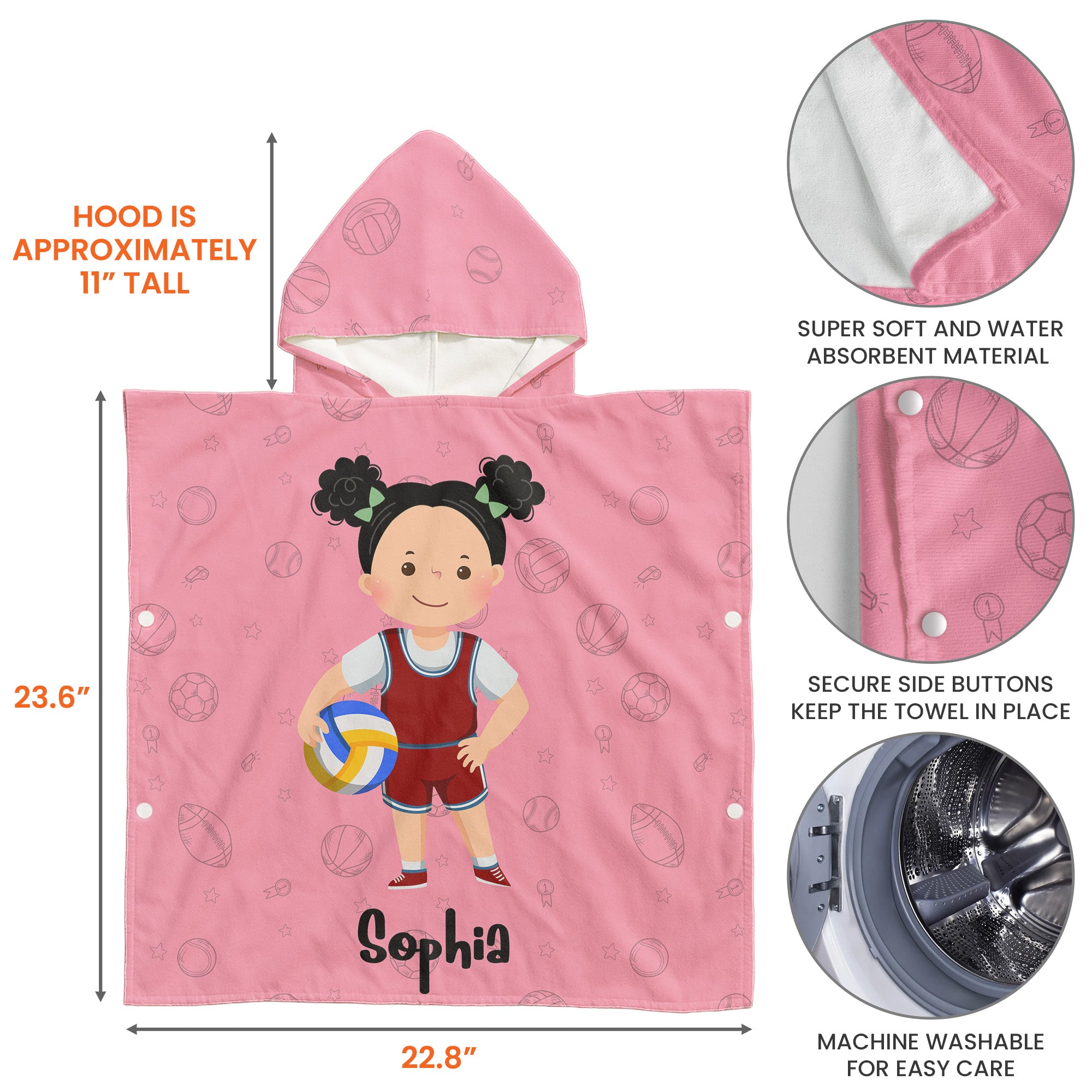 Sport Kids - Personalized Photo Kids Hooded Towel