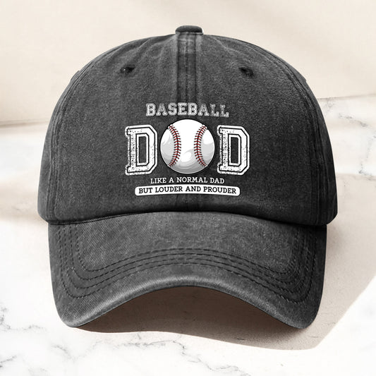 Sport Mom Dad Proud Basketball, Baseball, Football - Personalized Distressed Denim Cap