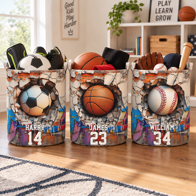 Sport Gifts For Son, Daughter Player - Basketball, Baseball, Football, American Football - Personalized Basket