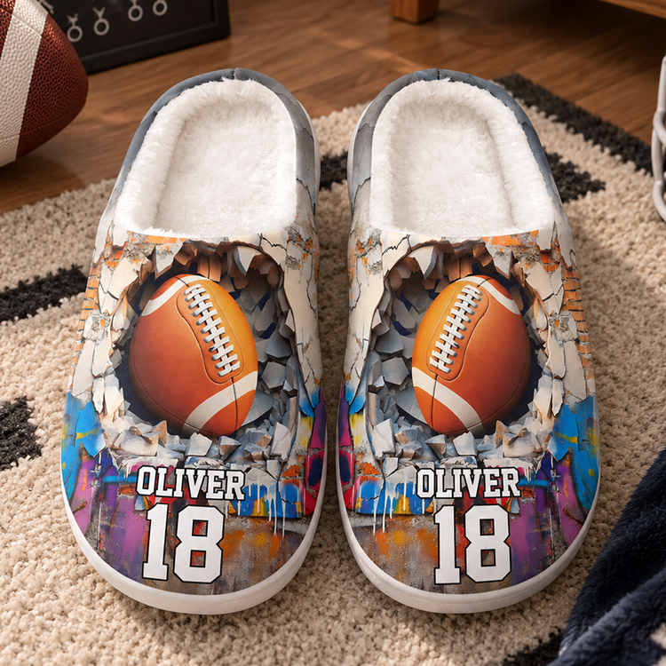 Sport-Gifts-For-Son,-Daughter-Player-Basketball,-Baseball,-Football,-American-Football-Personalized-Slippers