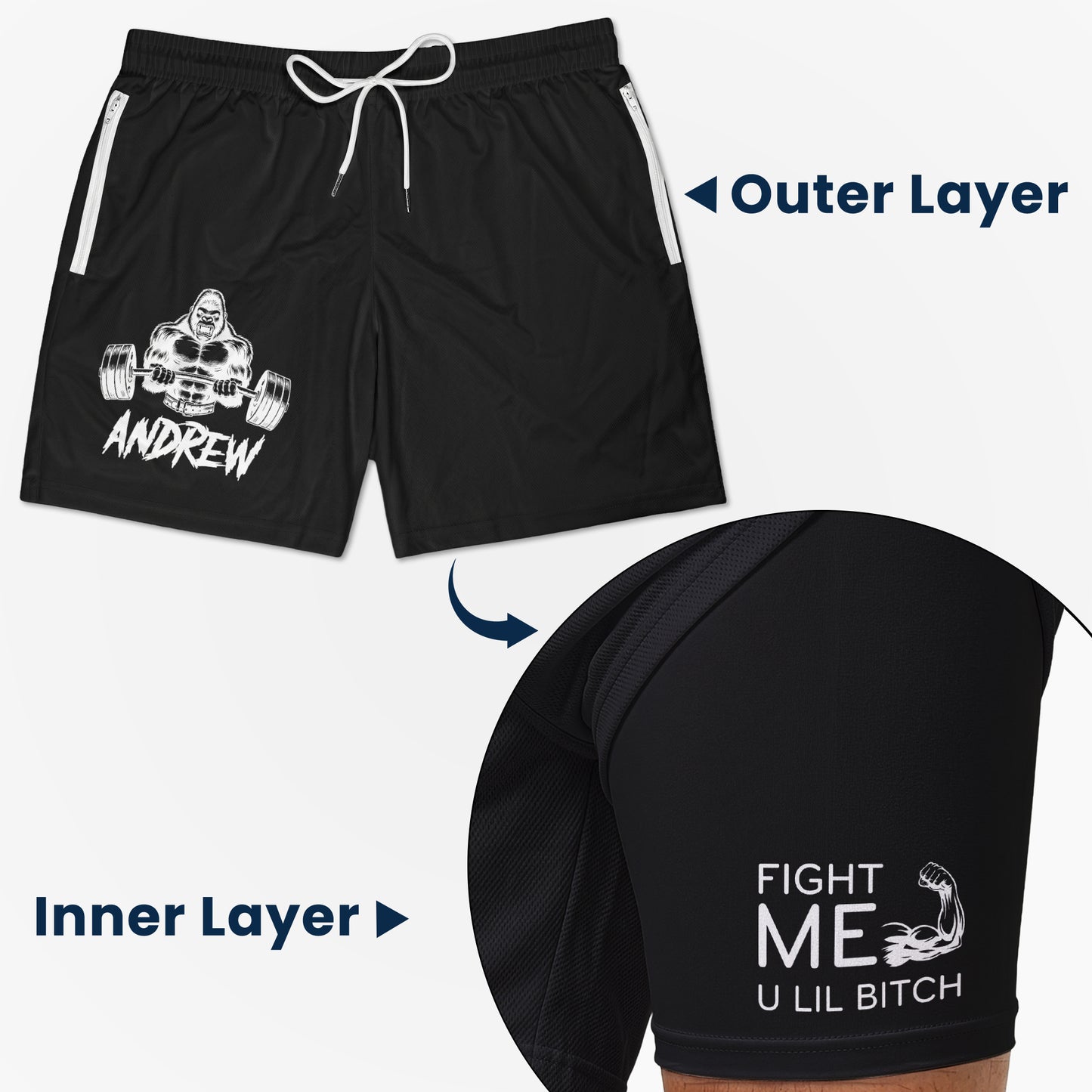 Squat On My Face Respectfully - Personalized Shorts