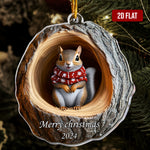 Squirrel Ornament - 2D Flat Ornament - Squirrel Christmas Decoration - Personalized Acrylic Ornament