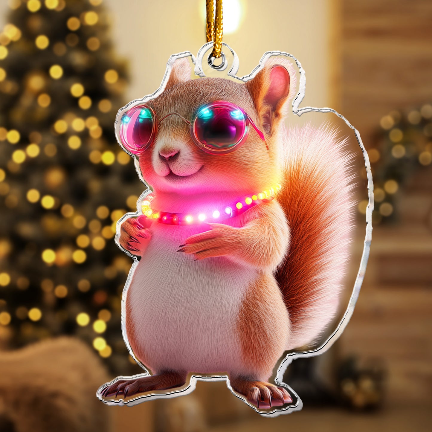 Squirrel Ornament - Squirrel Christmas Decoration - Personalized Acrylic Ornament