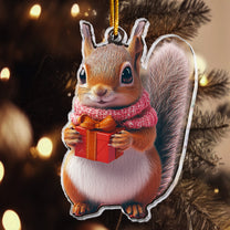 Squirrel Ornament - Squirrel Christmas Decoration - Personalized Acrylic Ornament