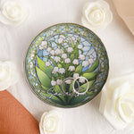 Stained Glass Style Custom Birth Month Flowers - Personalized Jewelry Dish