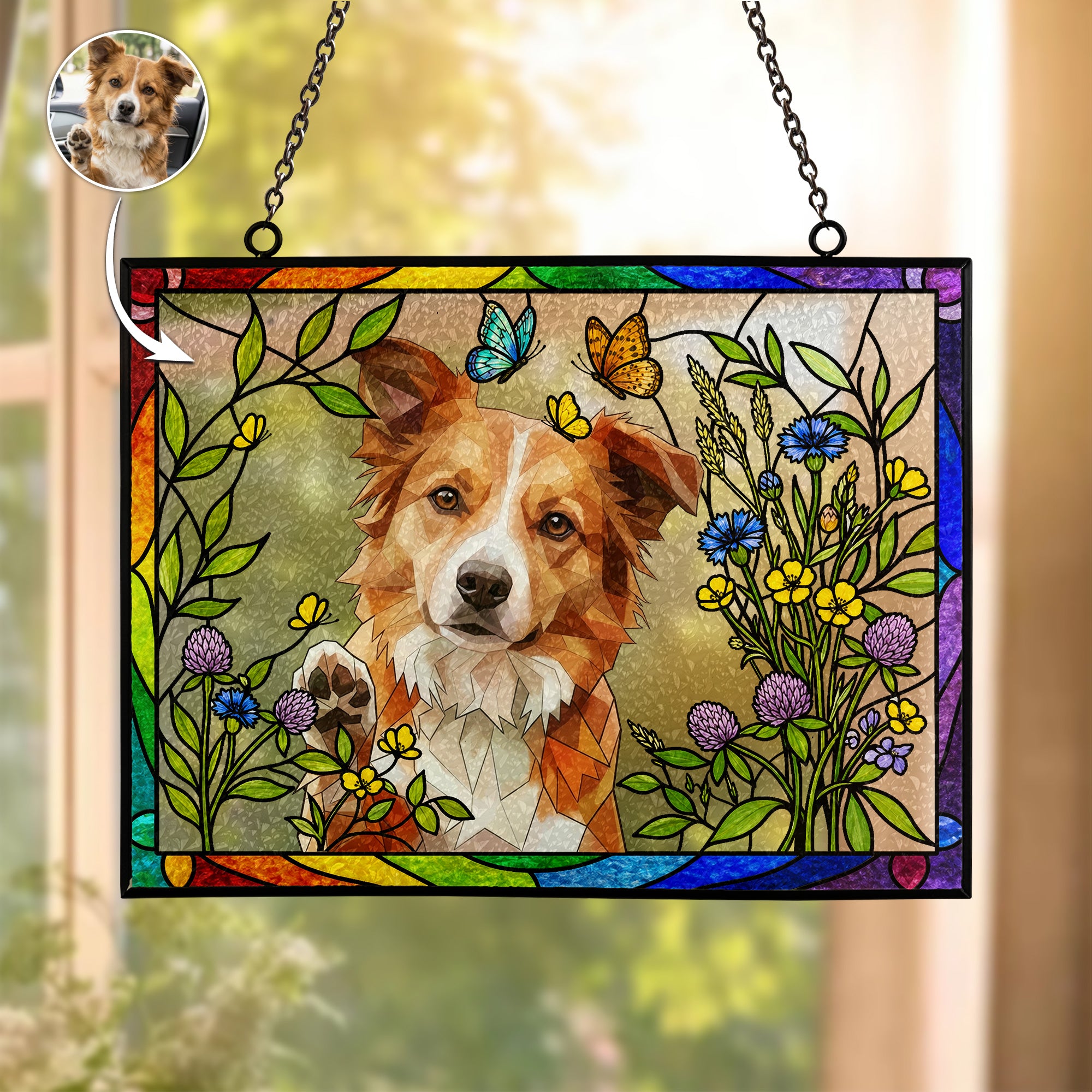 Stained-Glass-Style-Pet-Portrait-Gift-For-Pet-Lovers-Pet-Loss-Gifts-Personalized-Window-Hanging-Suncatcher-1